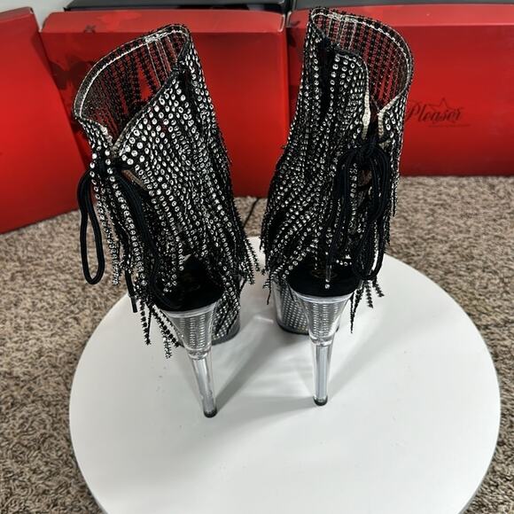 Adore-1017SRS Black Rhinestone Fringe Bootie $110 - Picture 10 of 16